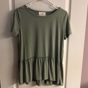 Green Peplum Top!